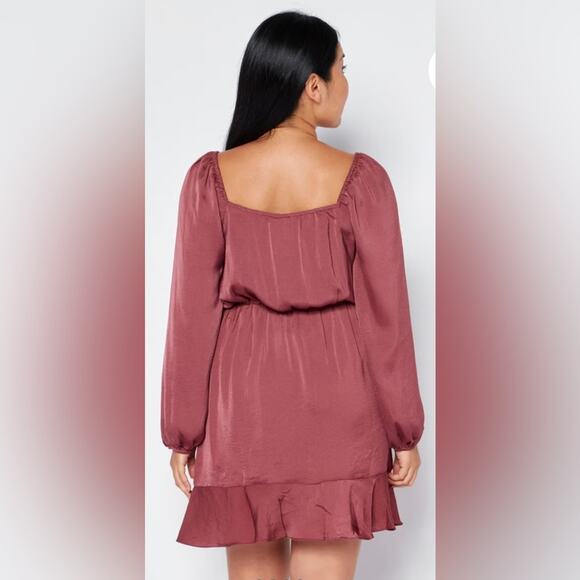 Sadie & Sage long sleeve Mini Dress with square neckline size medium - Picture 2 of 12